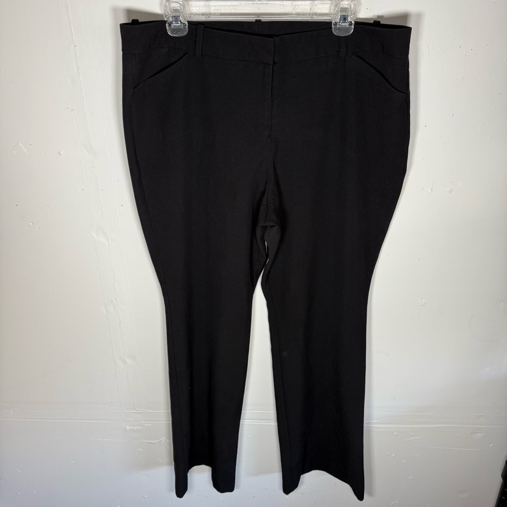 WORTHINGTON WOMENS 16P BLACK SLACKS PANTS MODERN‎ FIT STRAIGHT LEG PETITE CAREER